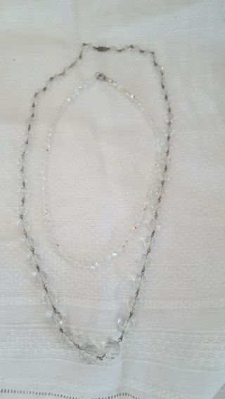 Vintage Jewellery Art Deco Glass Bead Necklaces X 2