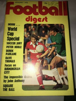 Football Digest Monthly January 1974 (vintage/retro Paperback) (vg Cond)