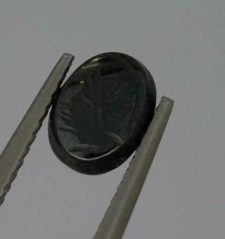 Vintage Carved Jewellery Hematite Roman Crest Intaglio Stone,  7.  88mm X 5.  96mm