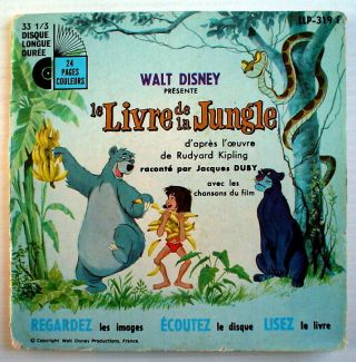 Livre - Disque 33 Tours De Disney,  Le Livre De La Jungle,  No.  Llp - 319 F