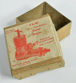 Box Only For Vintage P.  A.  W.  1.  49cc Diesel Model Engine Progress Aero