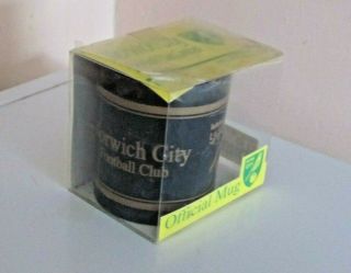Vintage Football Mug.  Norwich City Fc,  Ncfc,  Boxed Item With Price Label.