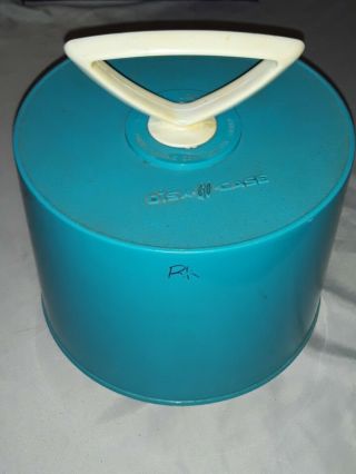 Vintage Mid Century Turquoise Disk - Go - Case For 7 " 45rpm Records