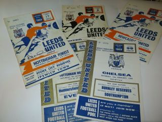 5 Vintage Football Programmes Leeds United Homes 1968 - 70 One Signed Allan Clarke
