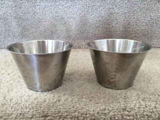Two (2) Vintage Mid Century Stainless Steel Baking Drinking Cups Camping Sweden