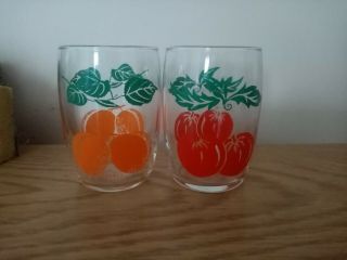 Vintage French Tomato & Orange Juice Glasses