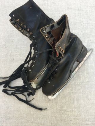 Vintage Black Ice Skates Size 6 Ladies
