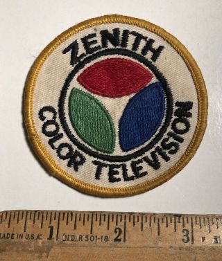 Vintage Zenith Color Television Tv Embroidered Patch