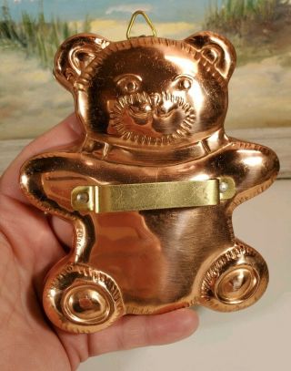 Vintage Copper Plated Metal Teddy Bear Cookie Cutter 5 " Korea Vintage Collect