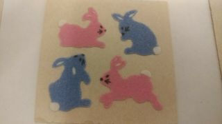 Vintage 1980s Sandylion Fuzzy Bunnies Rabbits Stickers