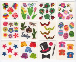 Vintage Sandylion Fuzzy Stickers Mushroom Flower Snake Hat Lily Bee - You Choose