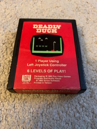 Deadly Duck Atari 2600 Vintage Video Game Cart Only Shmup 1982 Fox