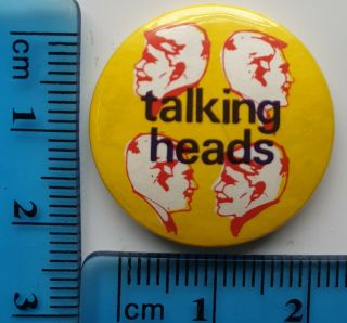 TALKING HEADS VINTAGE BUTTON BADGE POST PUNK ROCK WAVE 80 ' s PINS 2