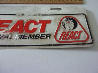 Vintage REACT CB Radio Club Member License Plate Topper 3