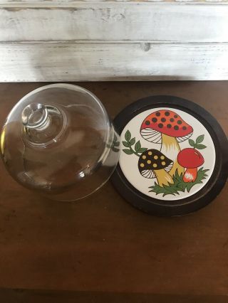 Vintage 1976 Sears Roebuck And Co Wood/glass Cheese Tray