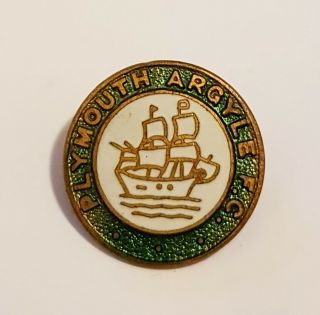 Vintage Plymouth Argyle F.  C.  - Football Club Metal Enamel Pin Badge