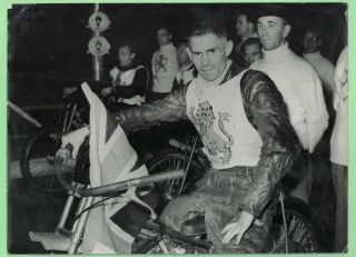 Vintage Wembley Speedway Racing Photograph Of Tommy Price - England Captain |100