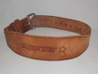 Vintage Size Small 24 - 28 Superstar Leather Weightlifting Power Lifting Belt