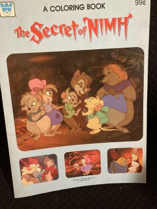 Vintage Whitman The Secret Of Nimh Paint Or Color Book 1982 Paperback Old Rare