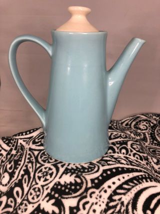 Vintage Turquoise Blue Ceramic Coffee/tea Pot Usa Mid Century Modern Mid Retro