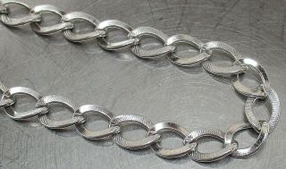 Vintage 925 Sterling Silver Rigged Curb Link Chain 7 - 1/4 " Bracelet 6.  9 Grams