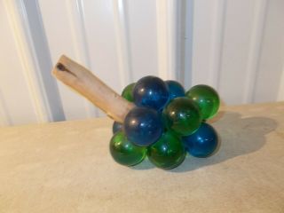 Vintage Lucite Acrylic Grapes 1960s Mid Century Modern Green And Blue