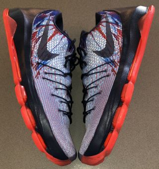 Kevin Durant Game Issued Nike Kd 8 Pe 2015 Promo Team Usa Size 18 Thunder Shoes