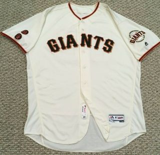 HAYES size 52 58 2016 SAN FRANCISCO GIANTS GAME JERSEY HOME CREAM MLB HOLO 2