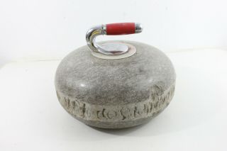 Vintage Scottish Granite Curling Stone Rock Olympic Sport Antique Bakelite Handl