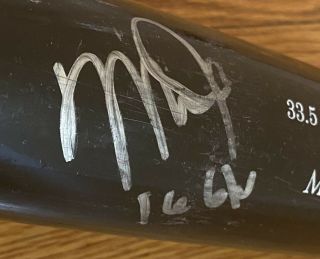 Mike Trout Signed 2016 Game MVP Season Bat Uncracked 34 