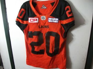 Keynan Parker Bc Lions - Cfl - Game Worn Jersey With Cp Patch