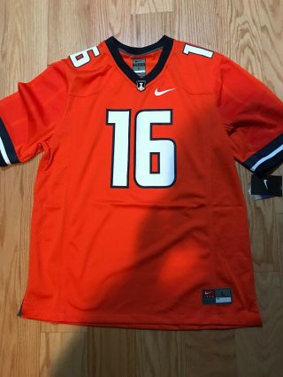 Nike Ncaa Football Illinois Game Jersey Player Size L Bnwt 30853x - 16a