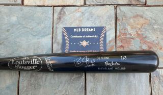 Signed Braves Hof Dave Justice Rare Real Cleveland Indians Game Baseball Bat