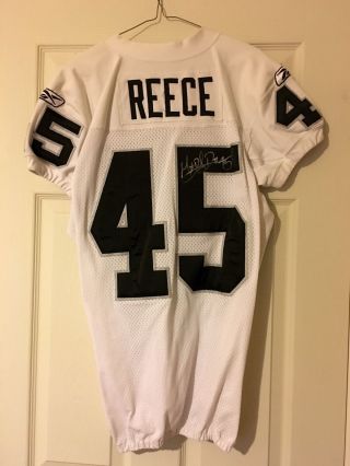 Game Worn 08/09 Reebok Raiders Away Signed Autographed Marcel Reece Jersey