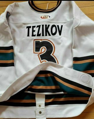 Alexei Tezikov Manitoba Moose Game Worn Jersey Caps Canucks Sabres Deceased