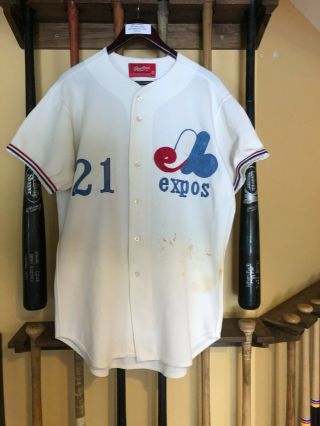 Larry Landreth Game Worn/used/issued 1977 Montreal Expos Home Jersey 21