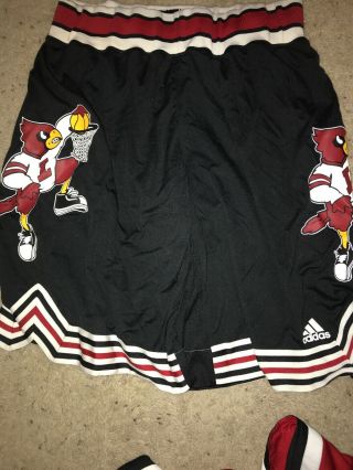 Louisville Cardinals Basketball Black Throwback Game Adidas Shorts