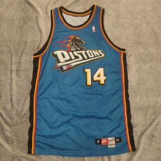 Nike Authentic Vintage Malik Sealy Detroit Pistons Game Worn/used Jersey 50,  4