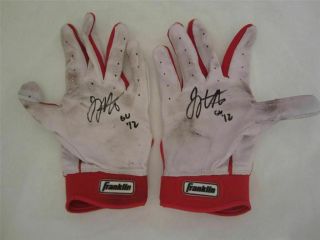 Cincinnati Reds Joey Votto 2012 Signed Game Batting Gloves Autograph Loa