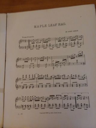 Maple Leaf Rag Ragtime Sheet Music By Scott Joplin 1899 Vintage 2