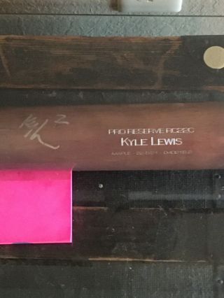 Kyle Lewis Game Signed Autographed Bat Seattle Mariners
