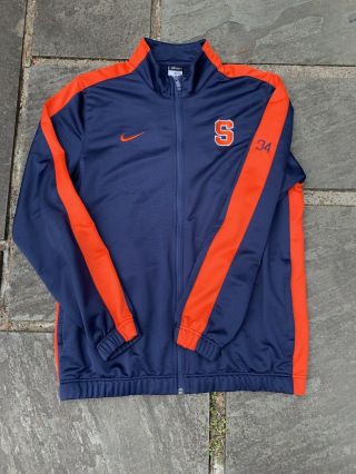 Nike Game Team Issue Syracuse Orange Warm Up Sweatshirt Zip Travel