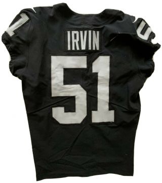 Bruce Irvin Oakland Raiders Game Worn Jersey,  Repairs