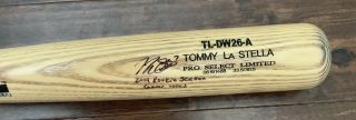 Tommy La Stella GAME 2014 UNCRACKED BAT autograph SIGNED Angels 2