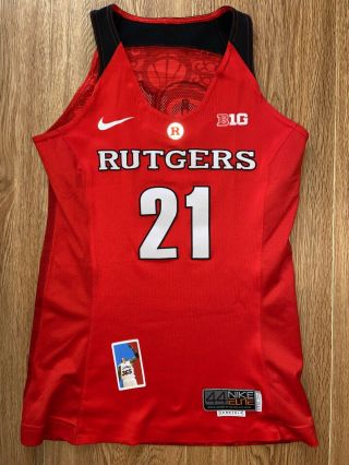 Rutgers Team Game Issued 21 Nike Jersey Size 44 Authentic Procut Ncaa Basketbal