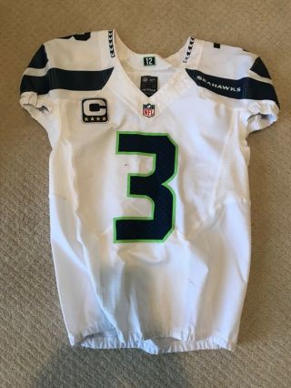 Russell Wilson 3 Seattle Seahawks Game Issued/used 2016 Jersey Superbowl Champ