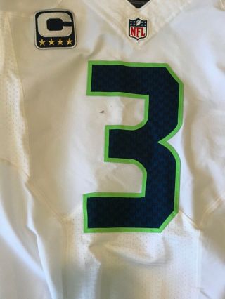 RUSSELL WILSON 3 SEATTLE SEAHAWKS GAME ISSUED/USED 2016 JERSEY SUPERBOWL CHAMP 2