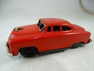 Vintage Tin Friction Drive Toy Car Model Sss Japan 5.  5 " Long Coupe 1950s Old