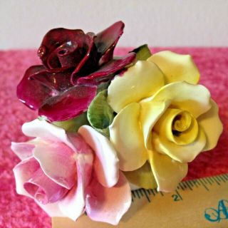 Vintage England Shelley Bone China Porcelain Roses Flower Bouquet Figurine