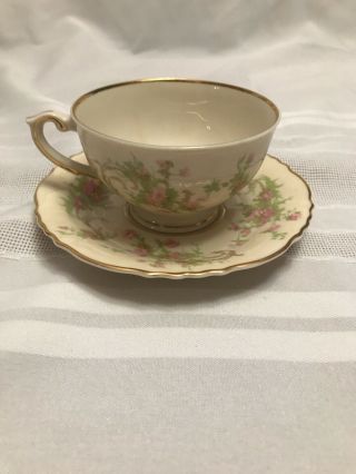 Vintage Syracuse China,  Federal Shape,  Stansbury Pattern - 4oz Cup & Saucer